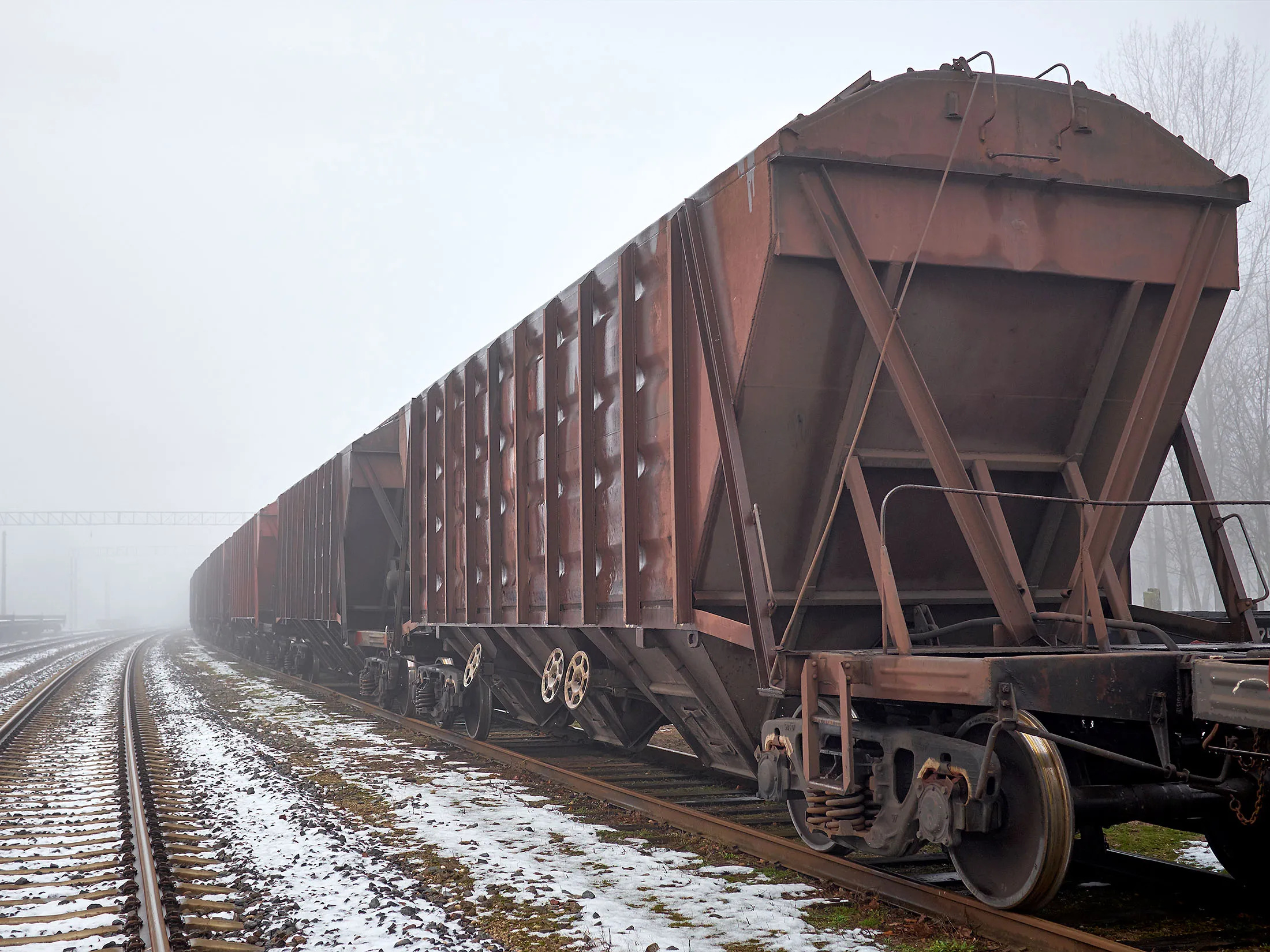 Freight train snow railways rail