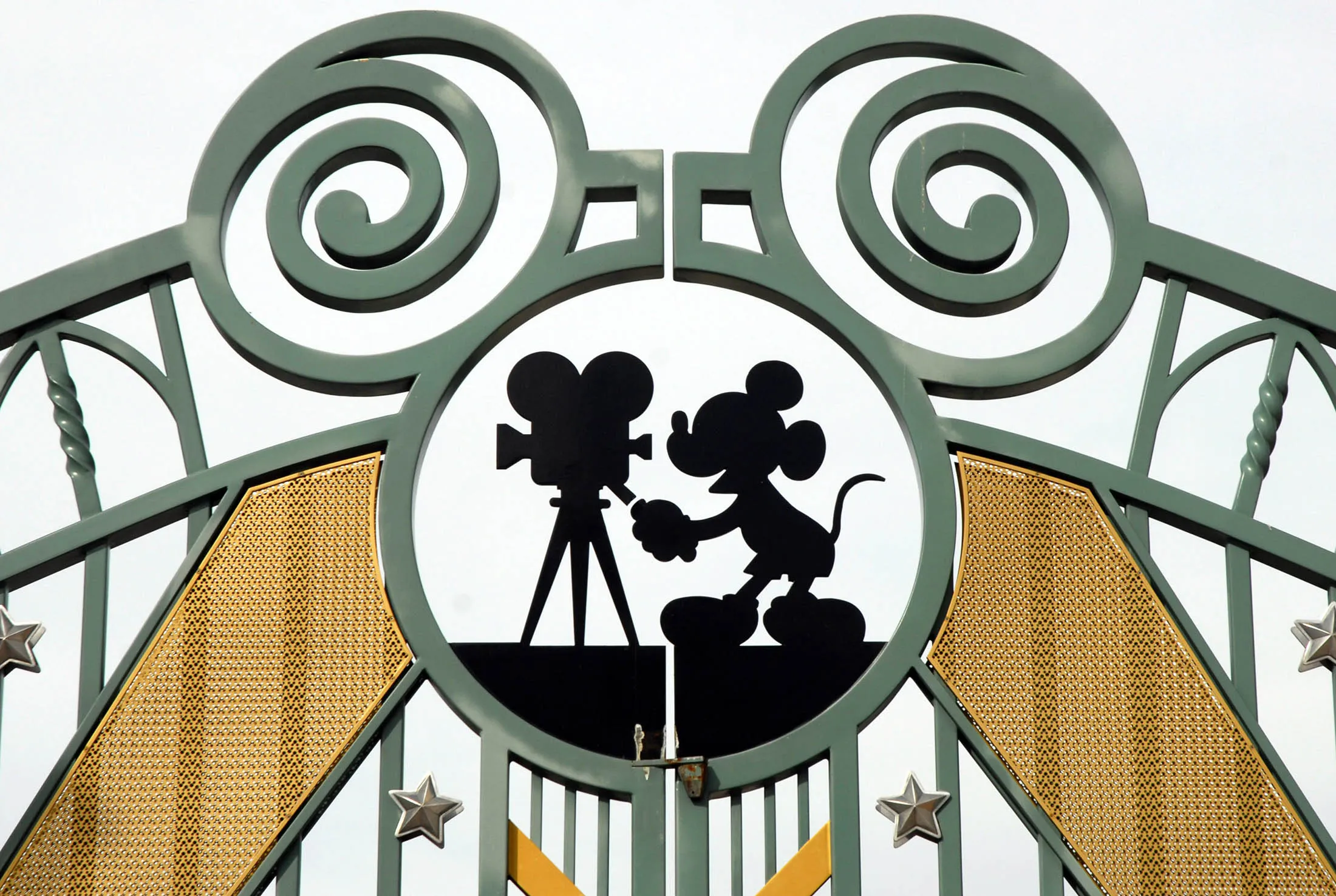 The entrance gate to Walt Disney Studios is seen at Disneyland Resort Paris, the amusement park run by Eurodisney near Paris, France, Saturday, July 21, 2007.
