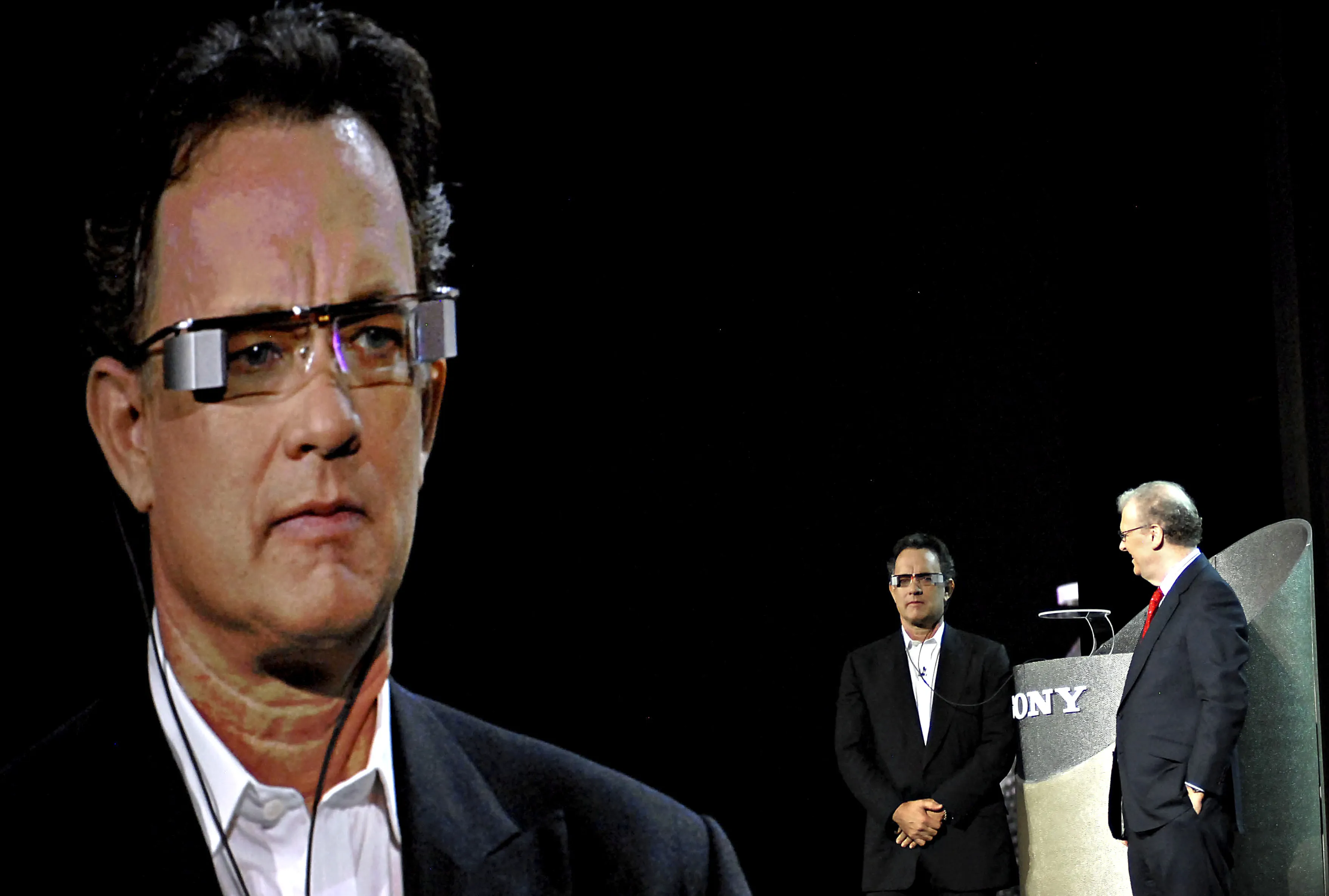 Tom Hanks, left, co-starred in The Circle film.
