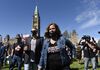 Canadian Coalition for Firearm Rights' Tracey Wilson and Rod Giltaca begin the march against the government's new gun regulations, in Ottawa.