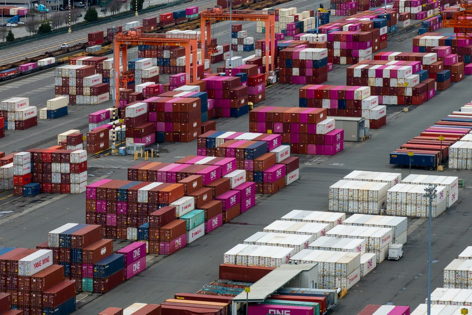 Shipping containers at the Port of Tacoma in Washington.