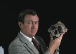 Richard Leakey with Australopithecus Skull in 1981.
