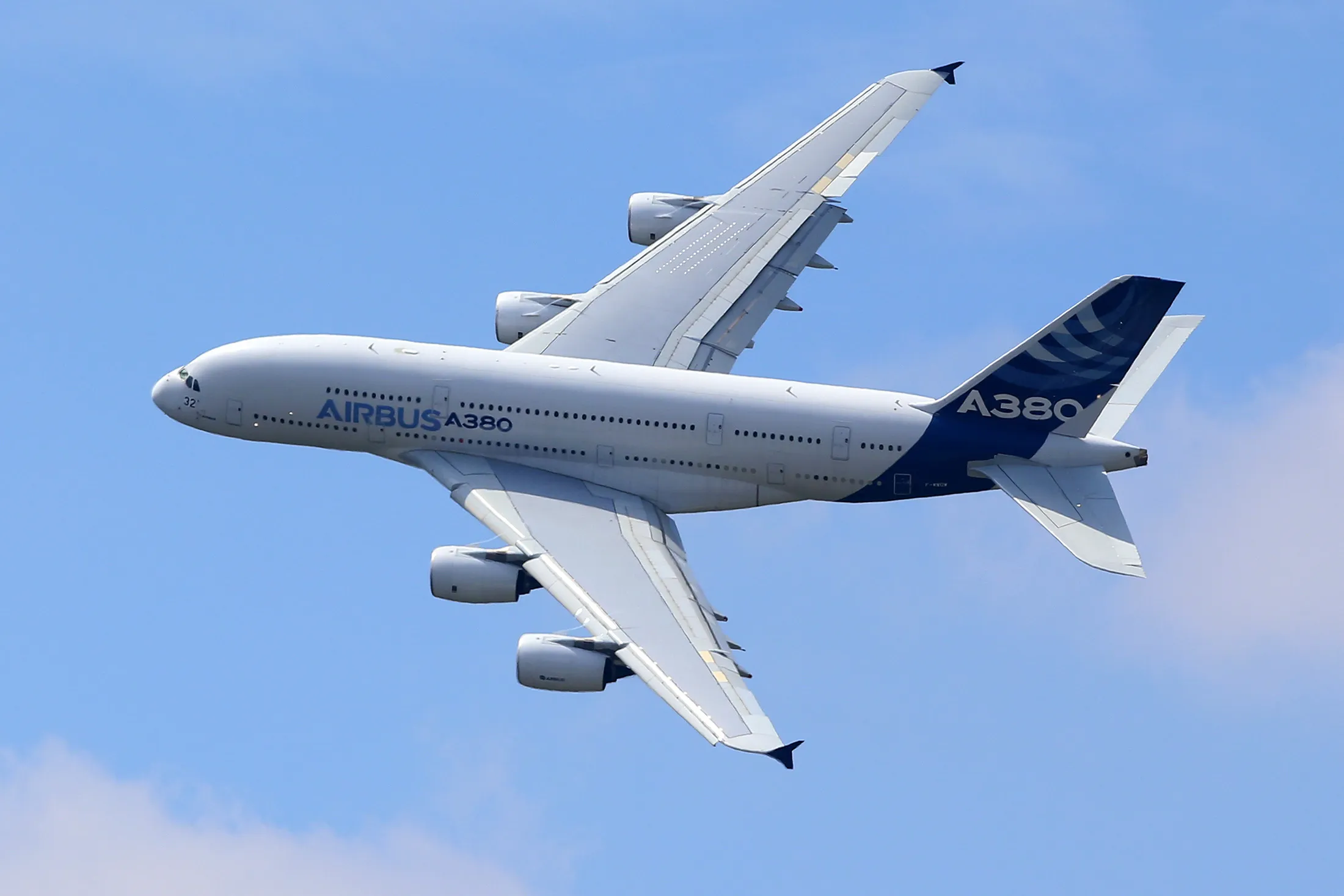 An Airbus A380 super jumbo performs a flying display during the 51st International Paris Air Show, on June 16, 2015.
