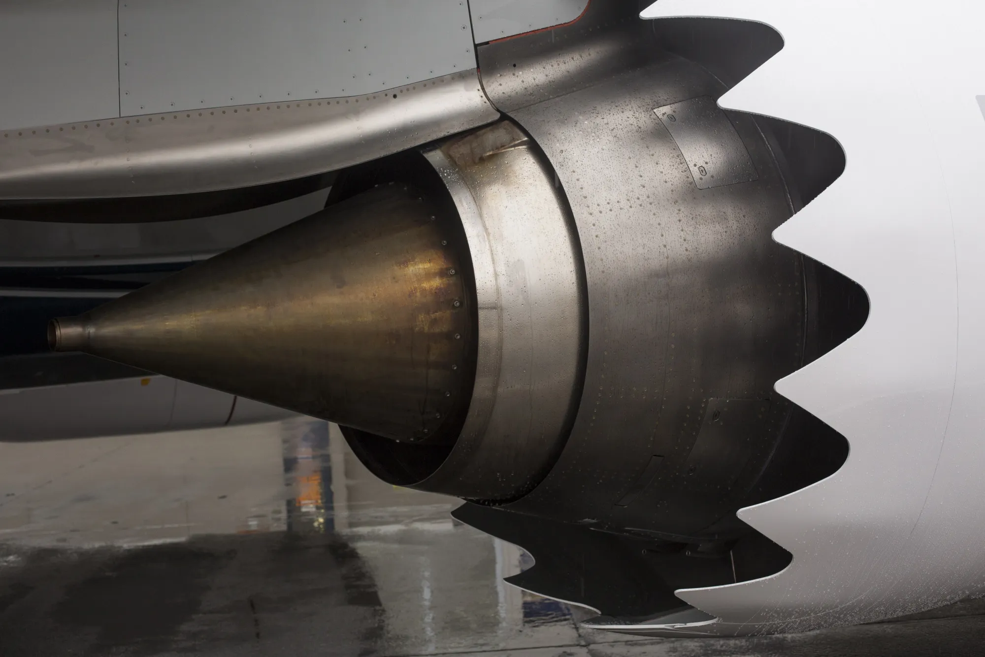 The engine of a Boeing Co. 737 Max 9 jetliner is seen at the company's manufacturing facility in Renton, Washington, U.S.