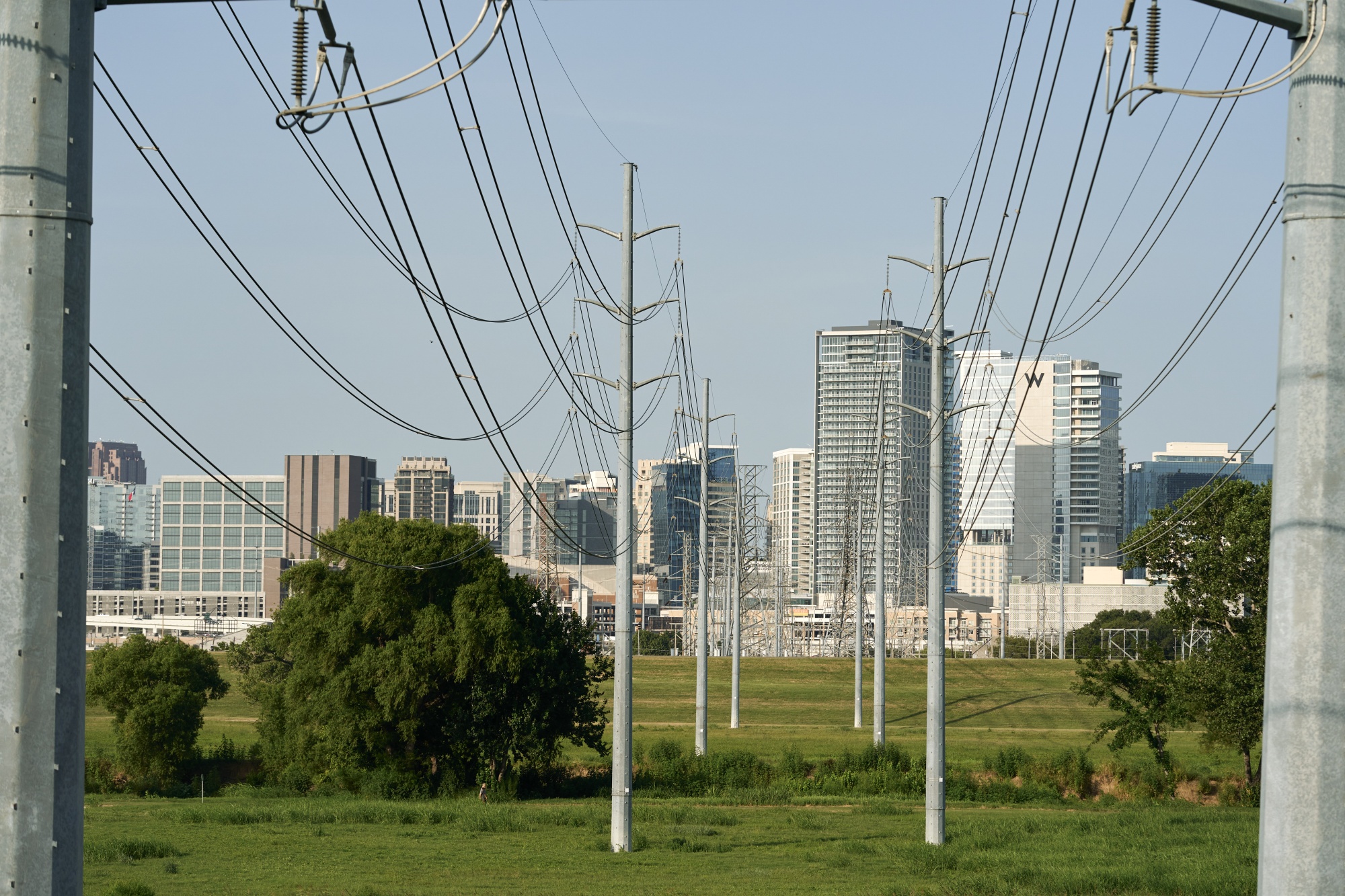 Electrical lines in Dallas, Texas.