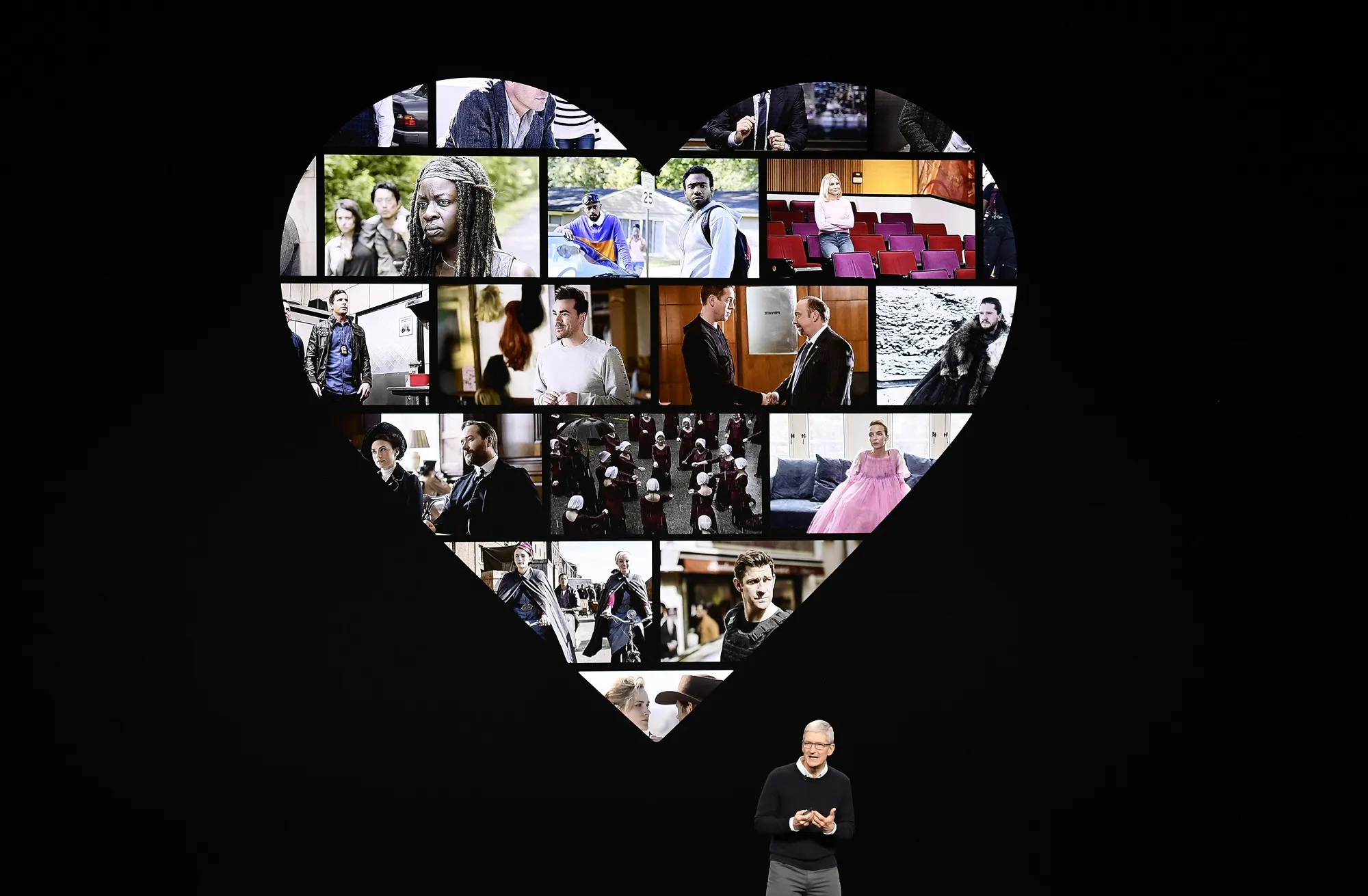 Tim Cook&nbsp;during an event at the Steve Jobs Theater in Cupertino, California, on March 25.