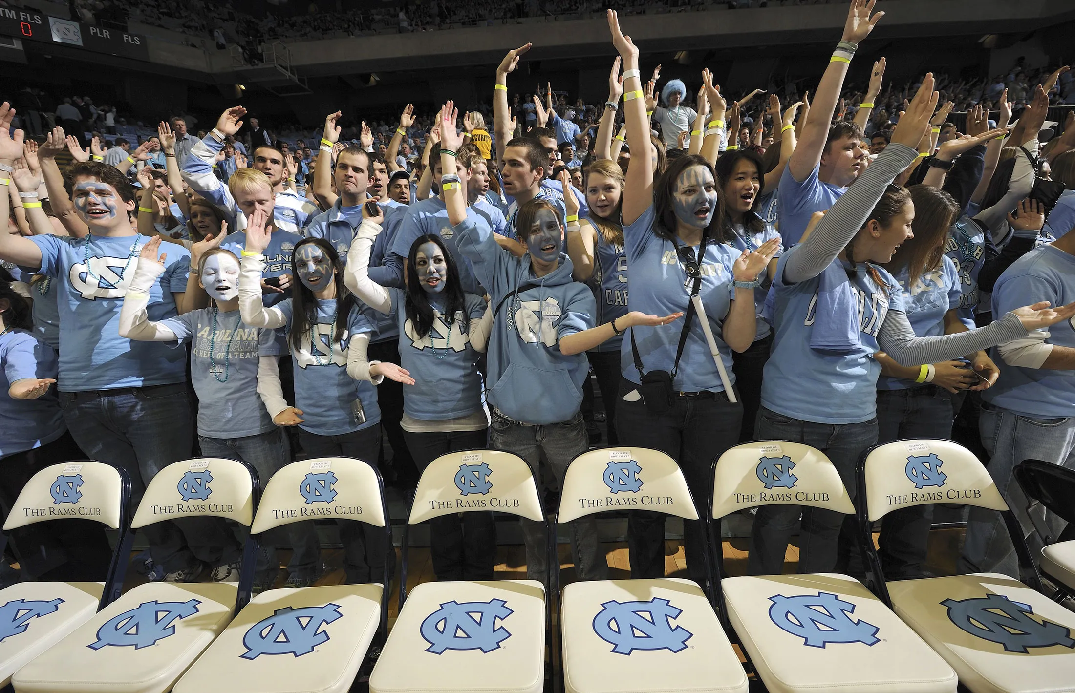 North Carolina fans in during a game vs Duke in Chapel Hill.
