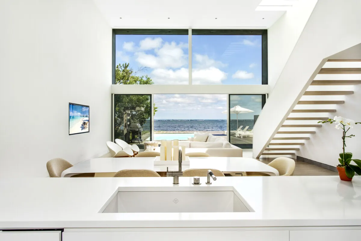 A bay front home with three beds and three baths is on the market for $2.65 million.