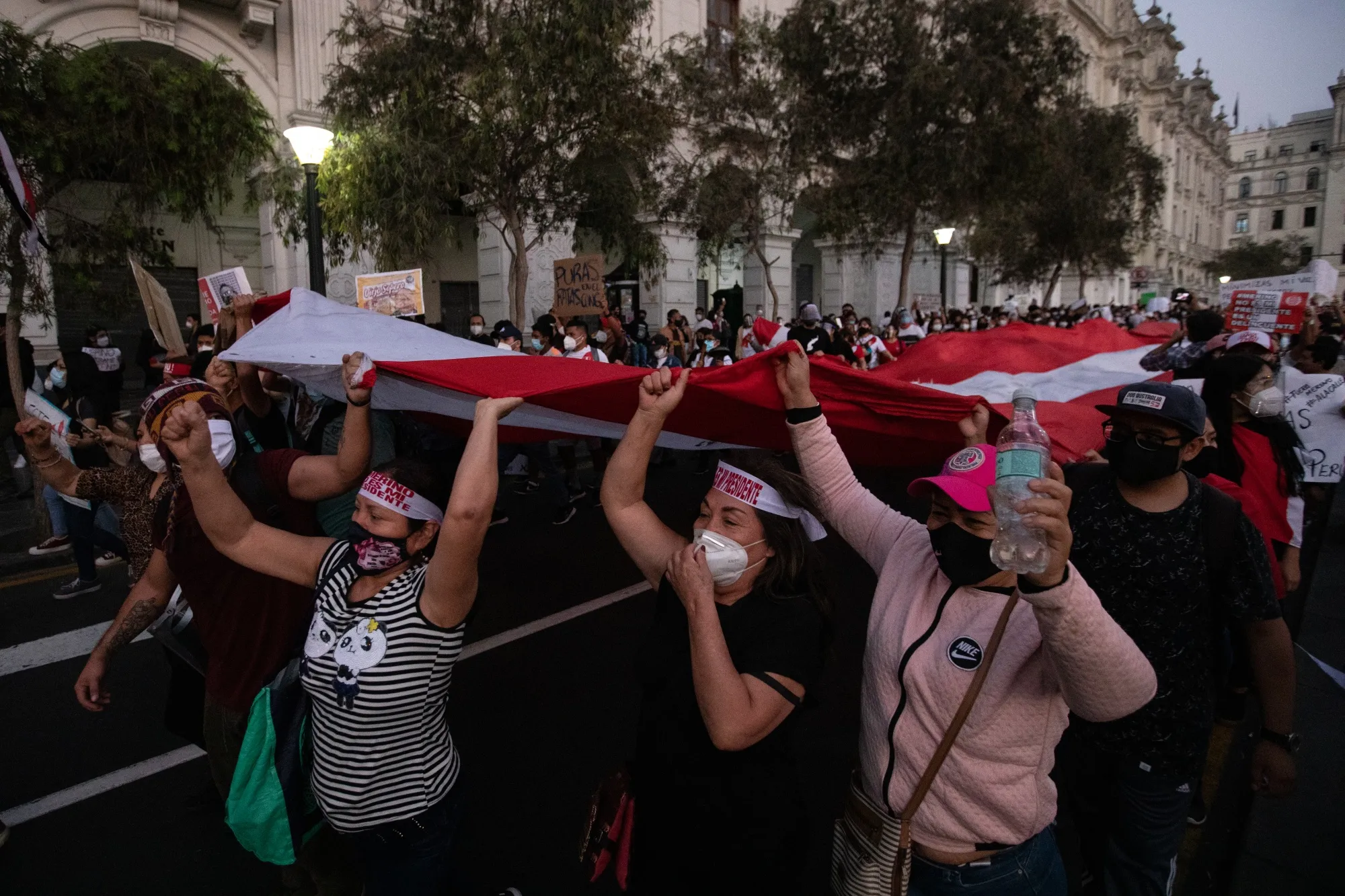 Peruvians Take To The Streets To Protest Ouster Of President 