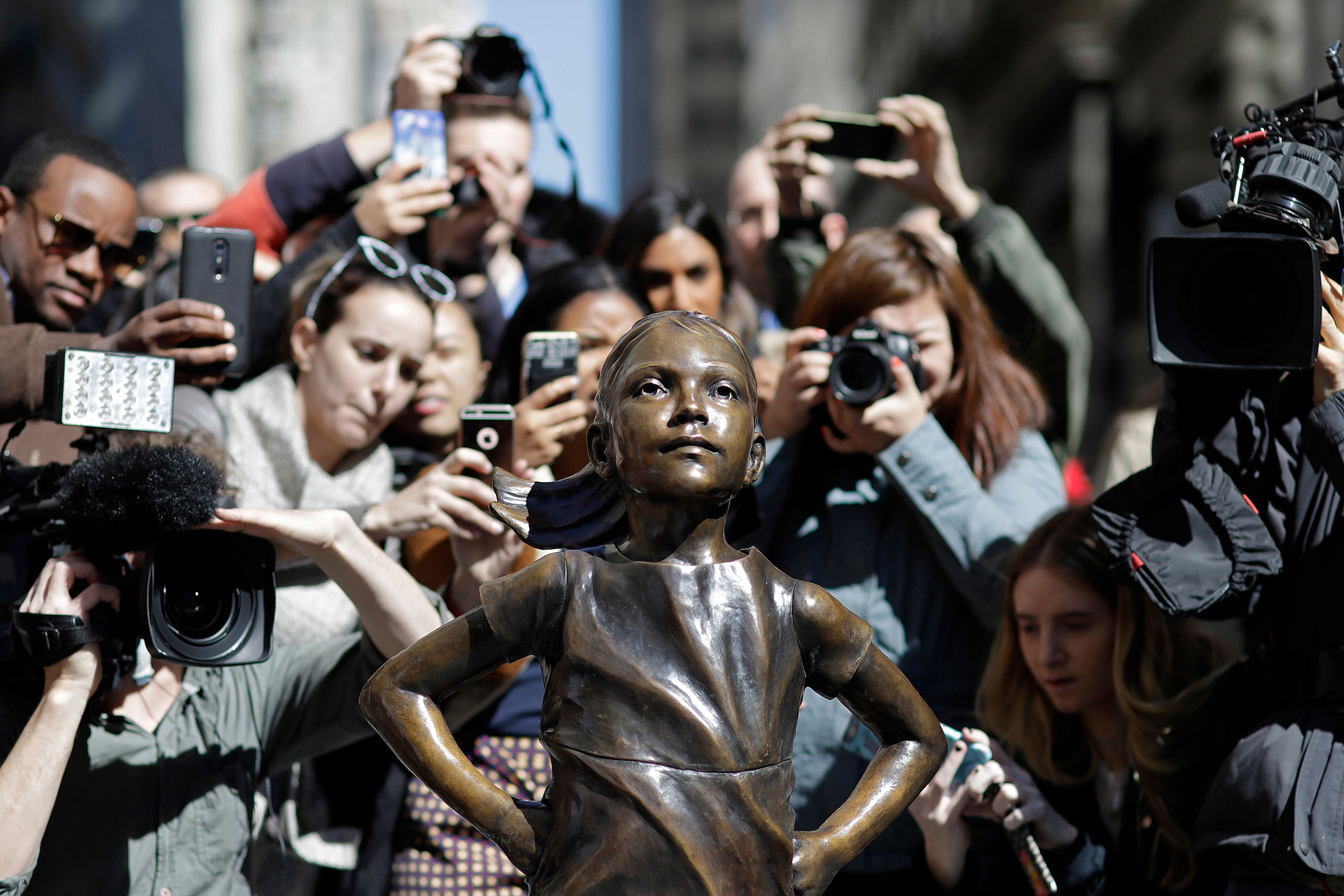 The “Fearless Girl” statue on March 8, 2017, in New York.

