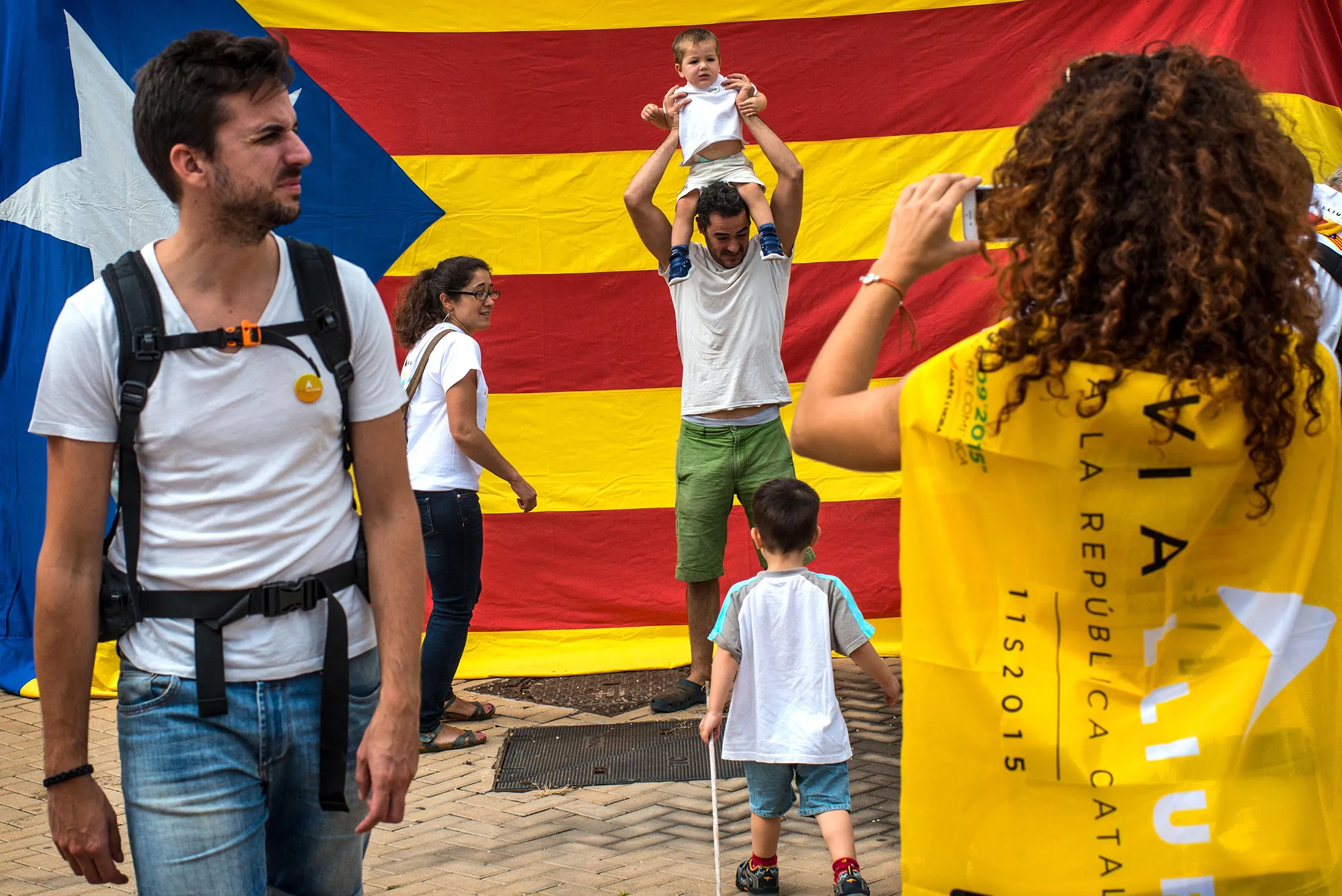 A Pro-Independence demonstration during Catalan National Day in Barcelona, on Sep. 11, 2015.
