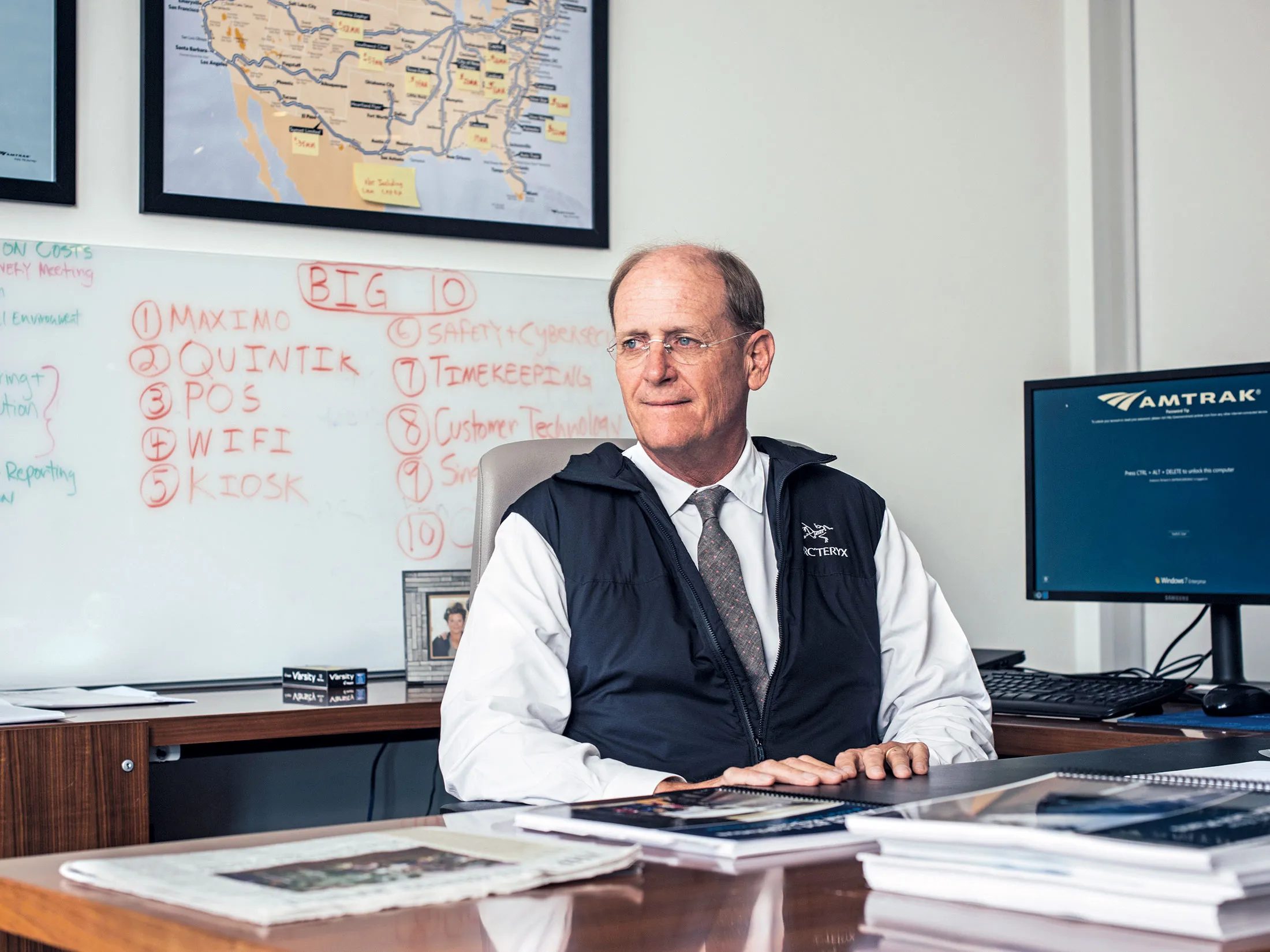 Amtrak President and CEO Richard Anderson at his office in Washington.