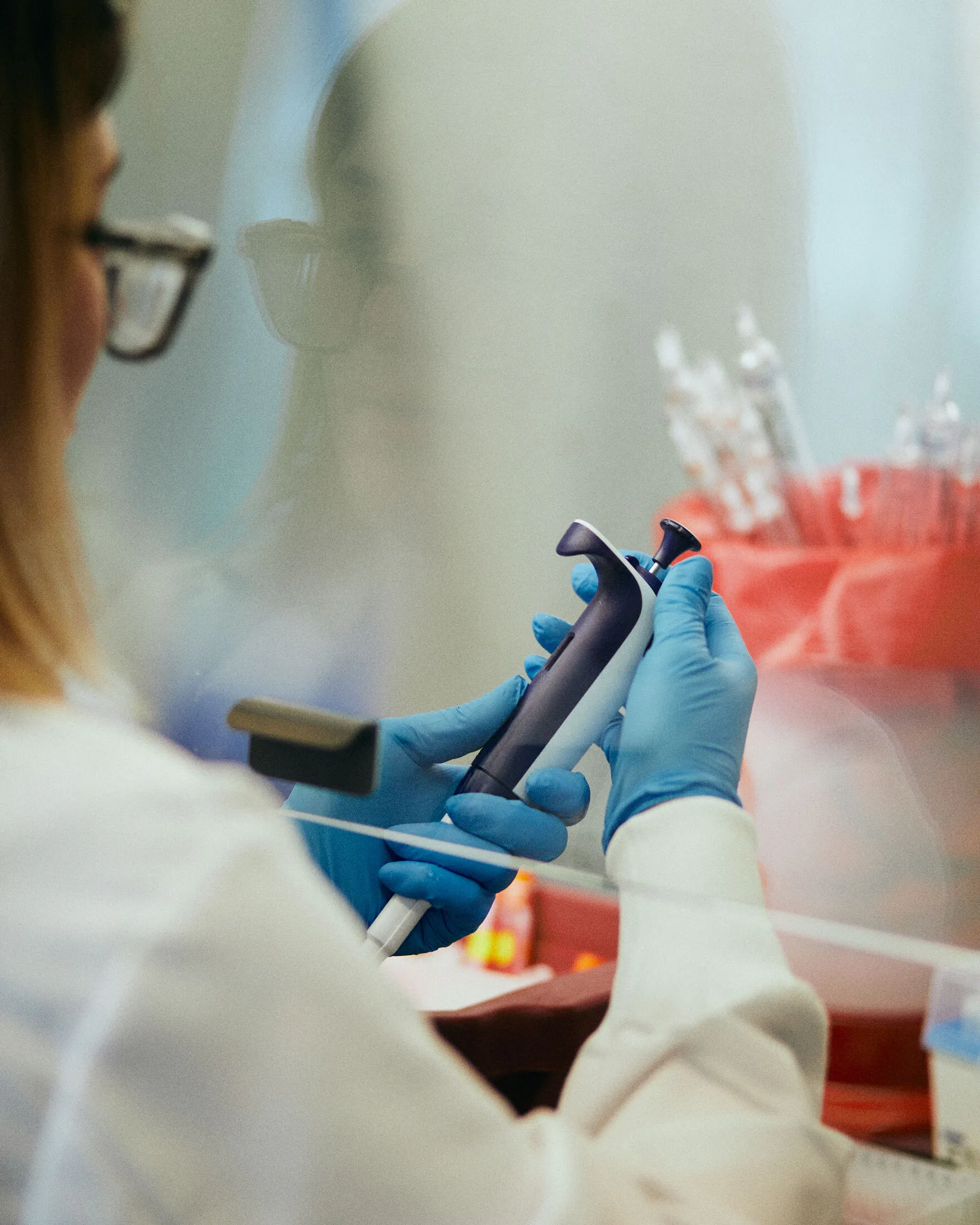 A researcher at the Regeneron lab in Tarrytown, N.Y.