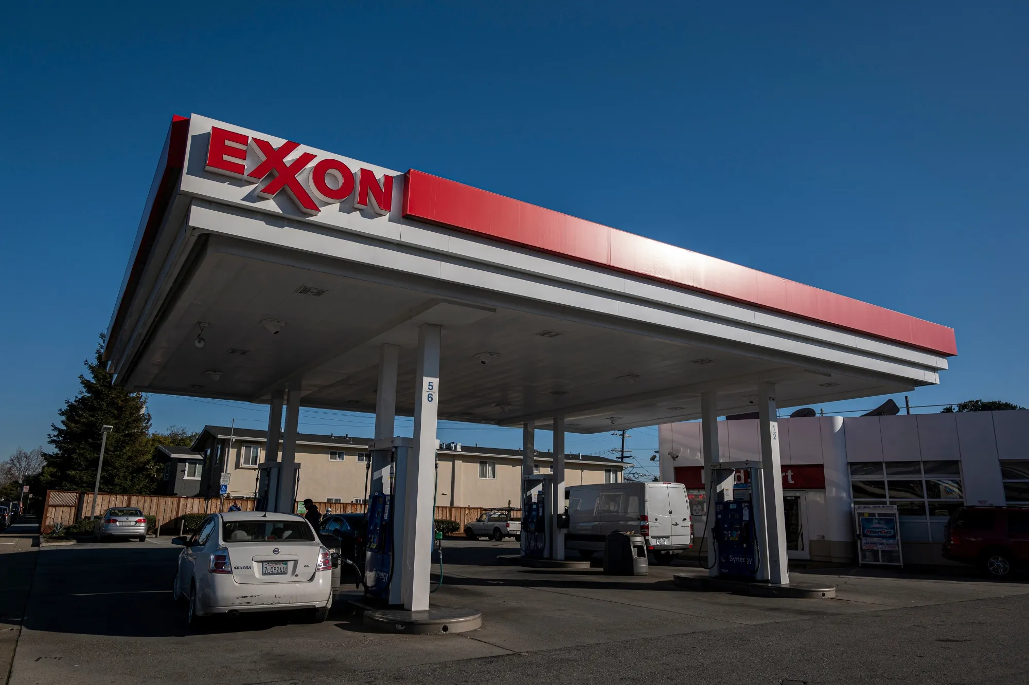 An Exxon Mobil gas station in Mountain View, California.