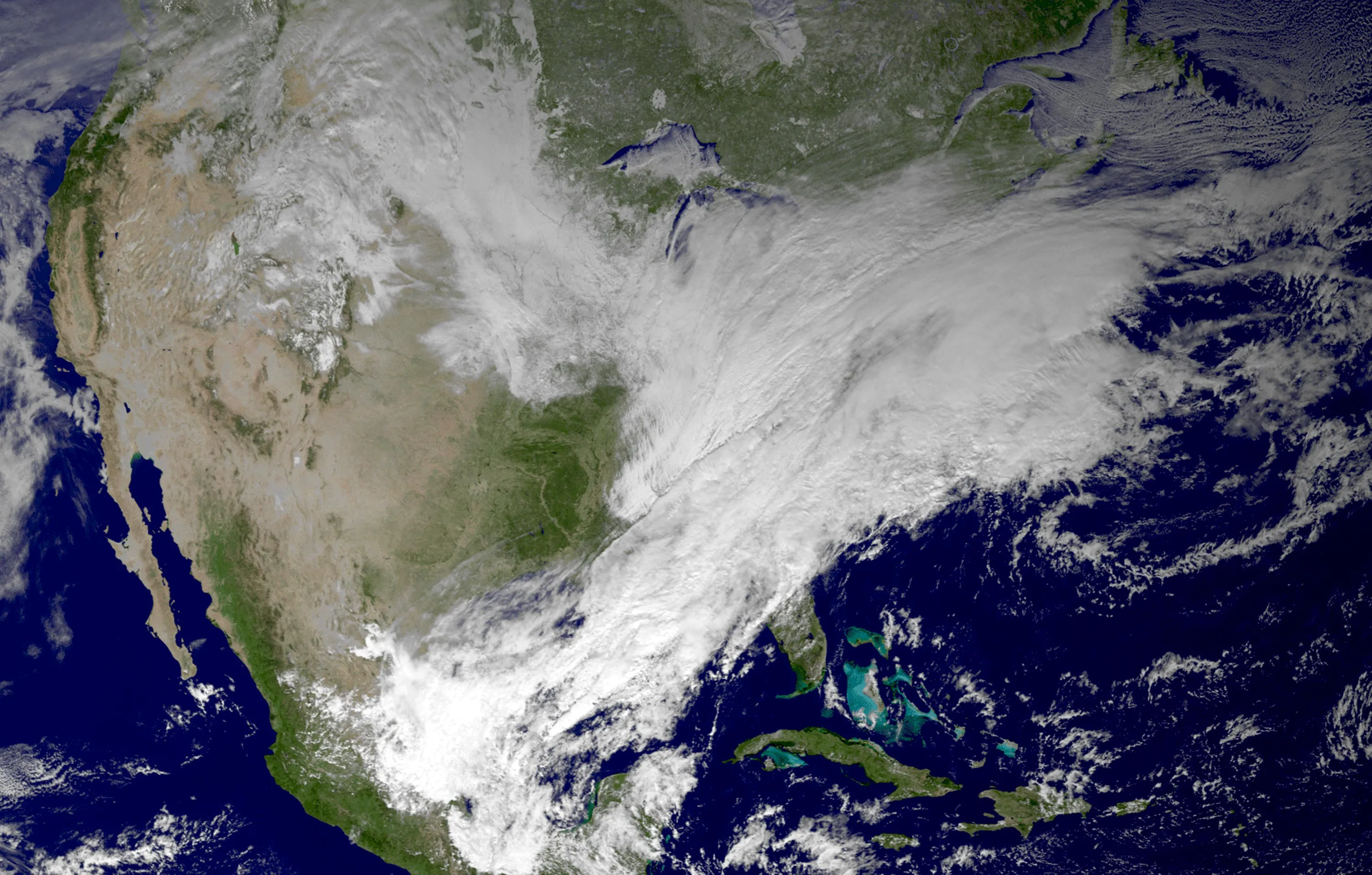 A massive winter storm on Jan. 2 was followed by very cold temperatures and dangerous wind chills. Photographer: NASA/GSFC/Aqua/MODIS