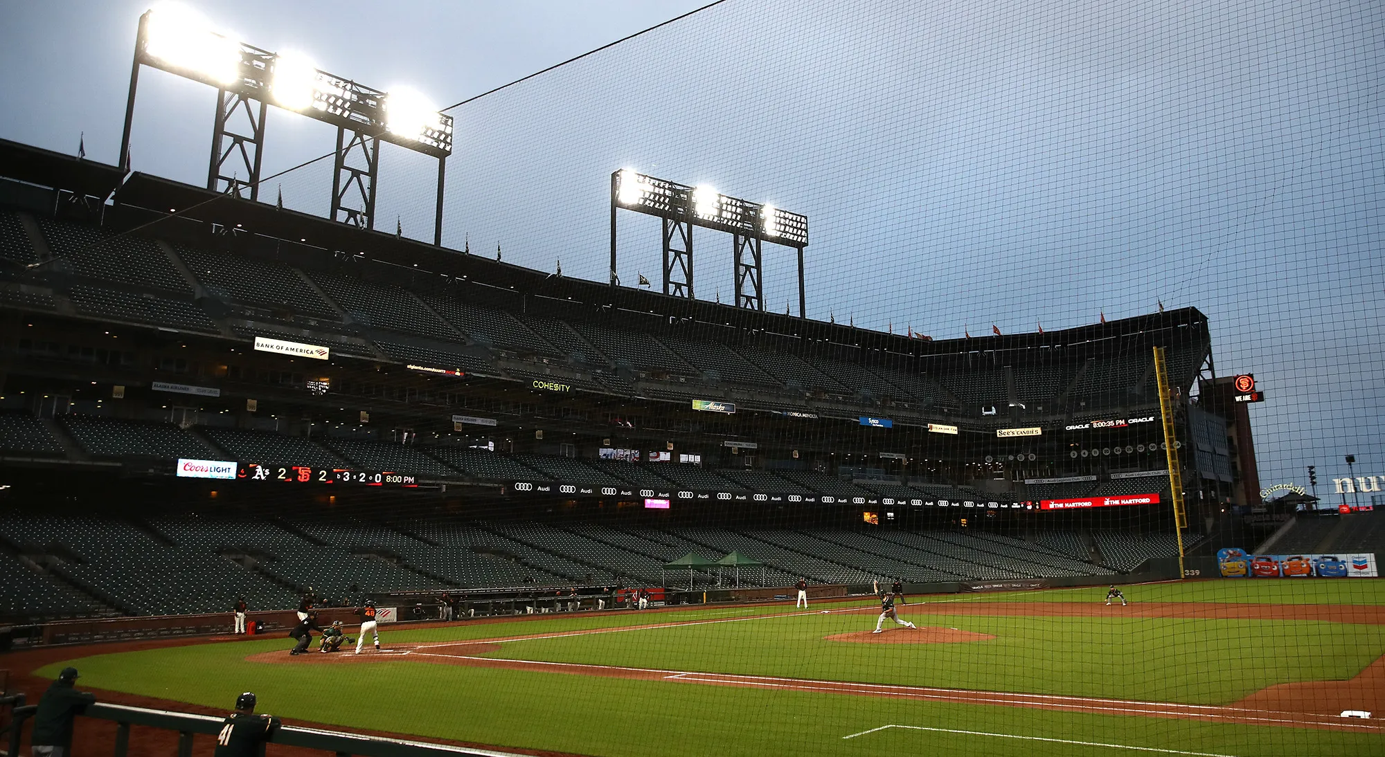 The San Francisco Giants play&nbsp;against the Oakland Athletics during a game in San Francisco&nbsp;on July 21.
