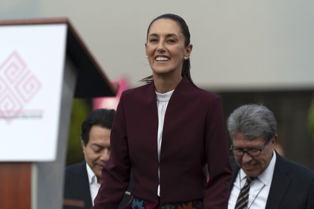 Claudia Sheinbaum at a campaign launch event in Mexico City on March 1.