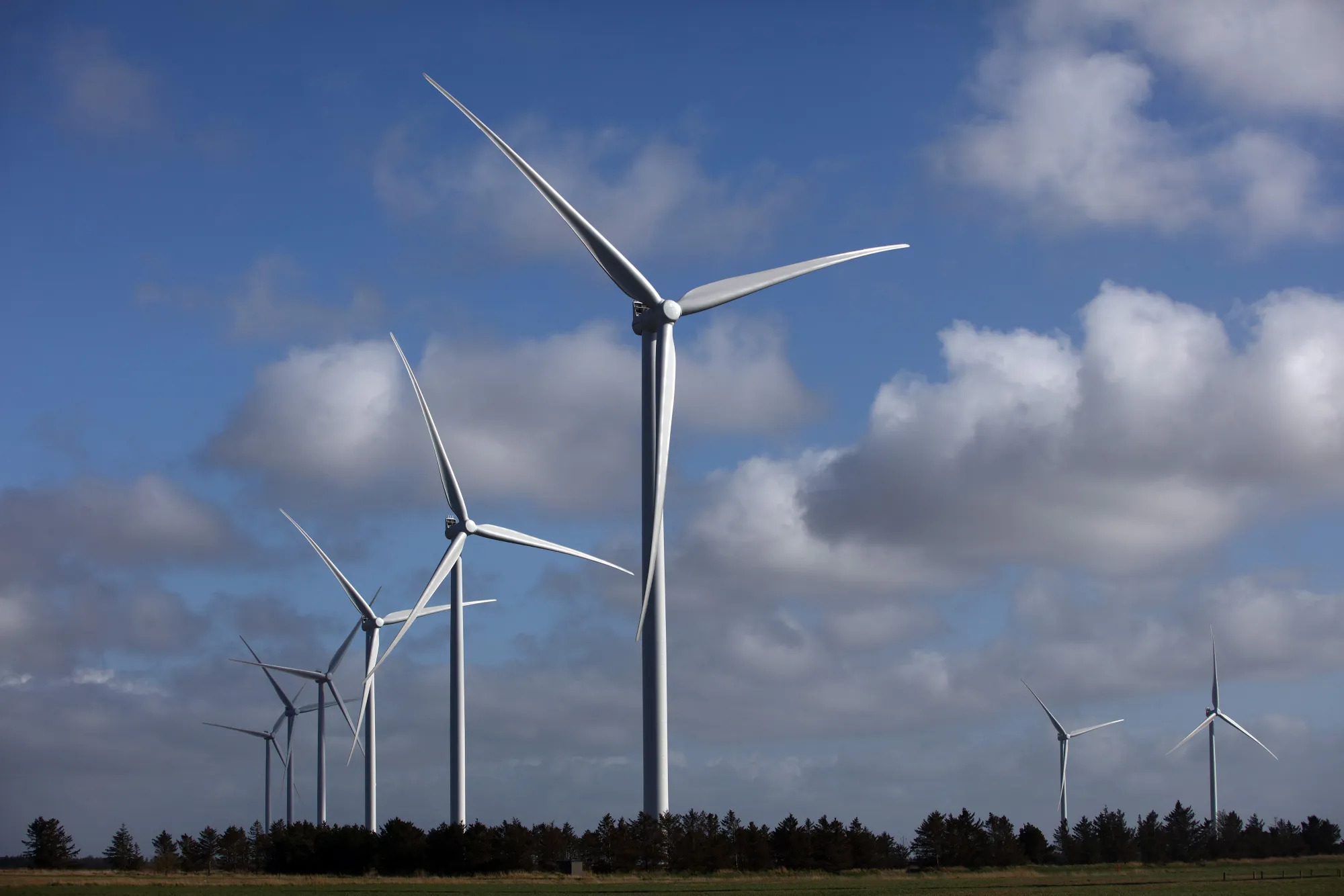 Wind turbines in Aggersund, Denmark.