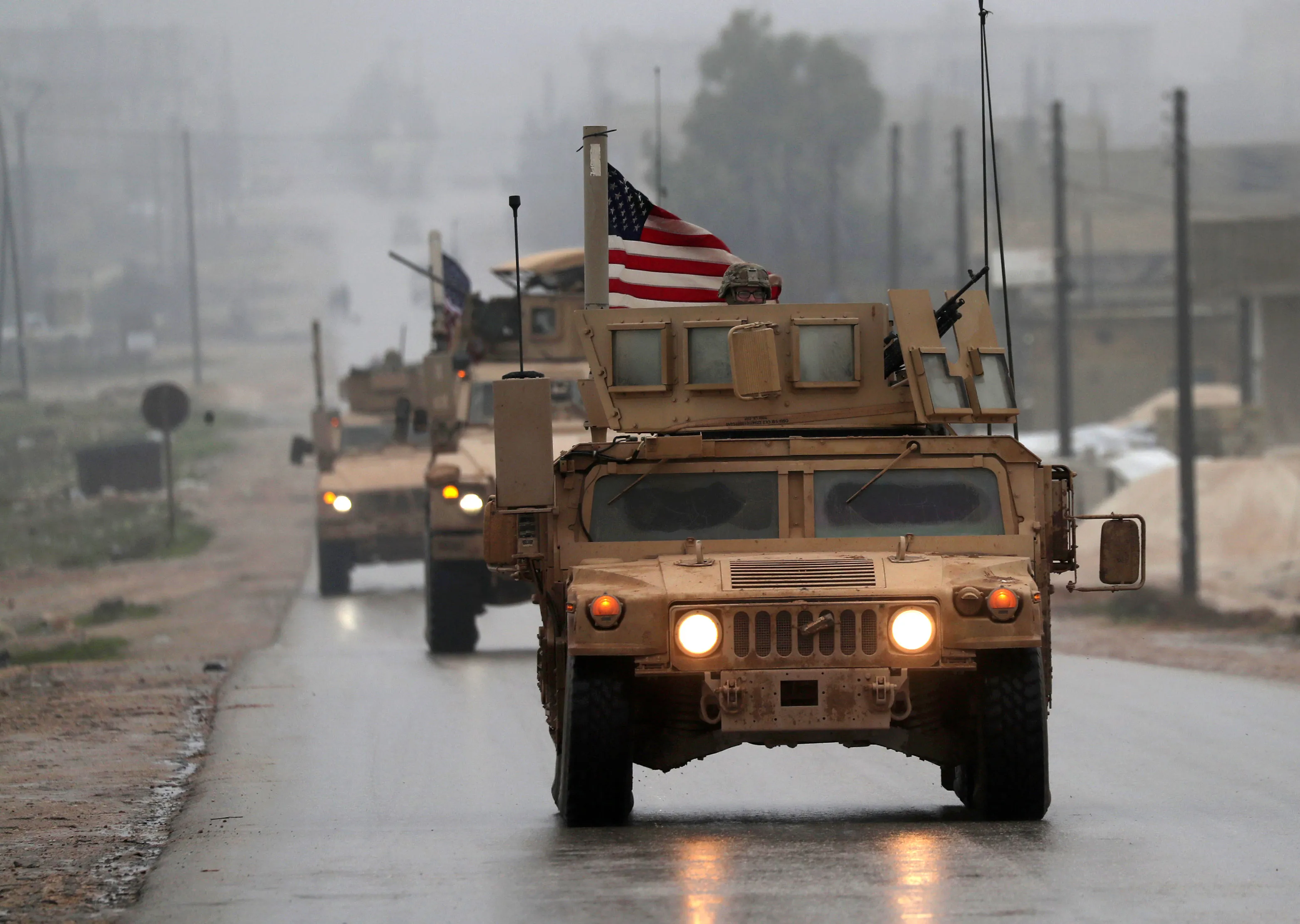 U.S.&nbsp; military vehicles in&nbsp;Manbij.&nbsp;