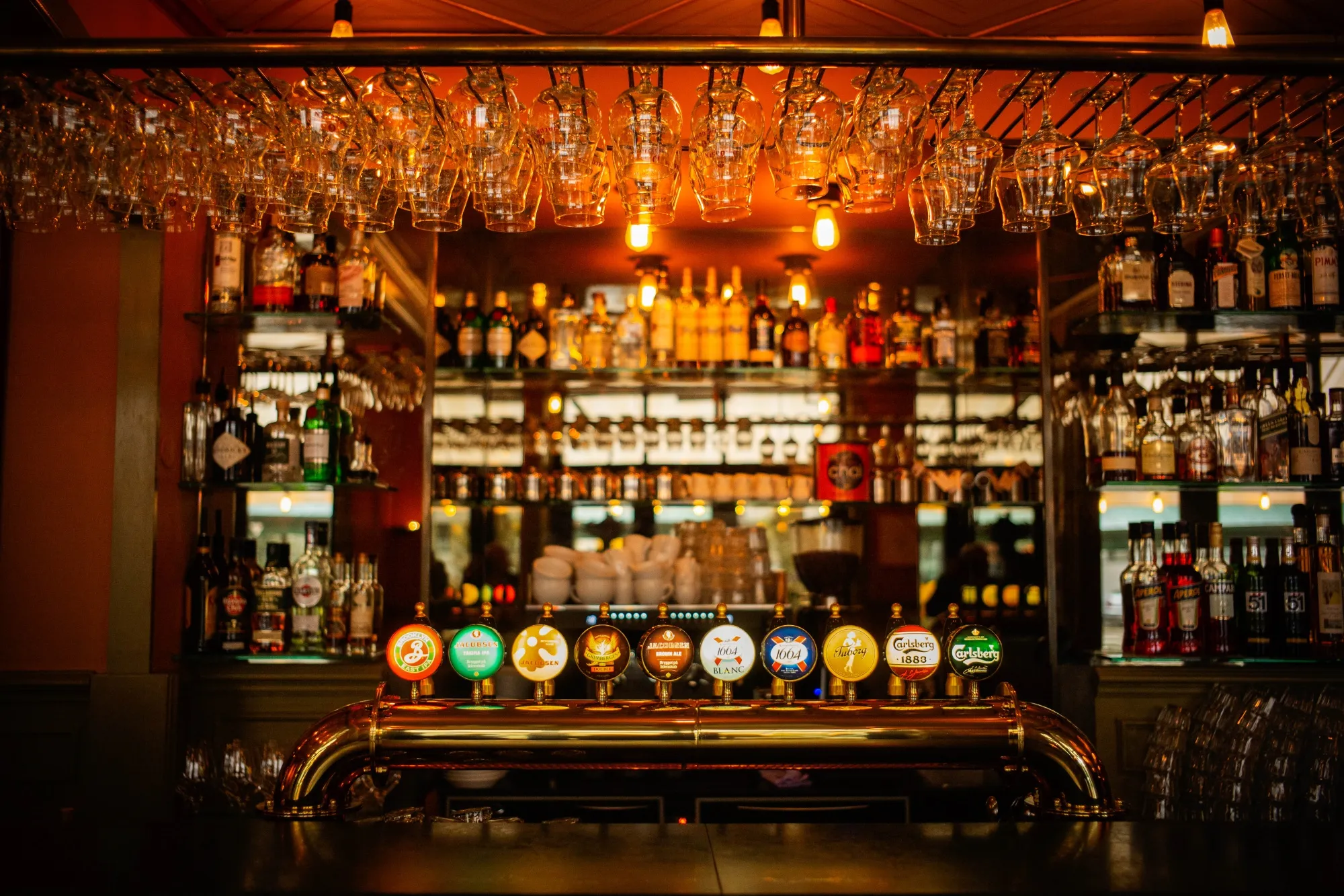Taps serving brews connected to the DraughtMaster system&nbsp;at the Promenaden bar in Copenhagen.
