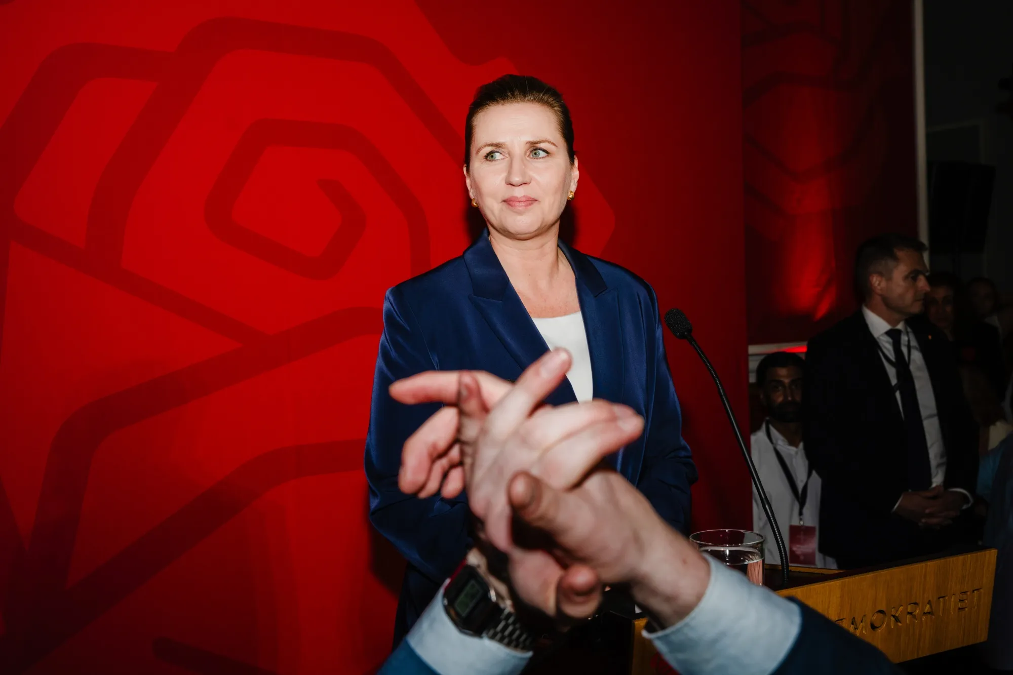 Mette Frederiksen during election night event at the Parliament in Copenhagen on March 24.