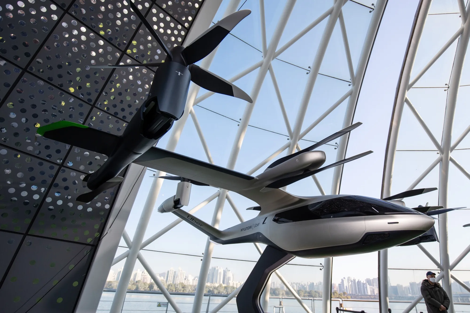 A model of the Uber S-A1 Air Taxi.