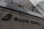 Blue Owl signage outside the Seagram Building in New York.
