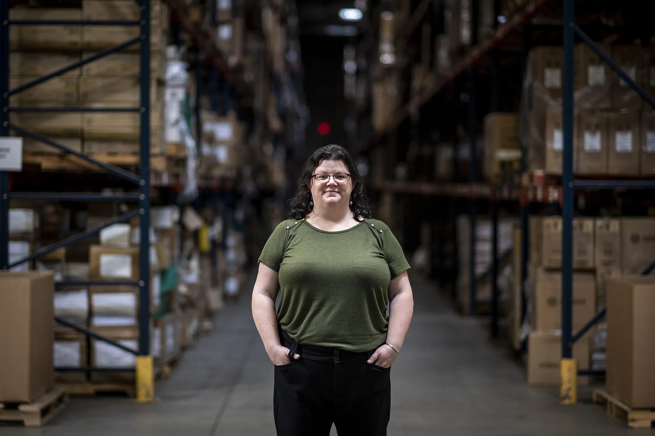 Supply chain manager&nbsp;RoxAnne Thomas&nbsp;at the Gerber&nbsp;Plumbing Fixtures&nbsp;warehouse.
