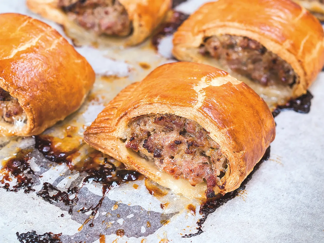 Sausage rolls as made by the chef.