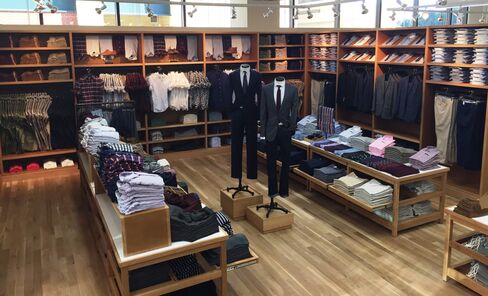 The men's section at J. Crew Mercantile in Dallas.