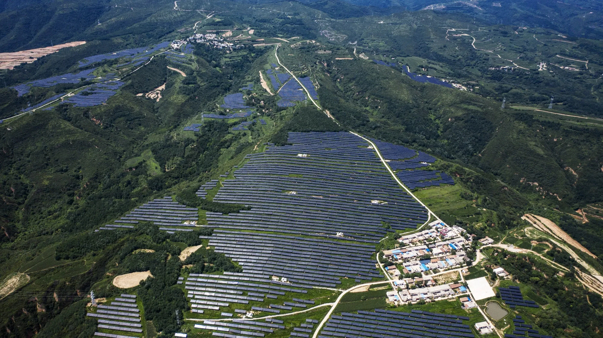 A solar power plant co-owned by Longi Green Energy Technology Co., in Shaanxi Province, China.