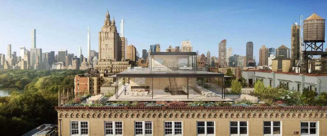 Proposed penthouse in a rendering, designed by Norman Foster.