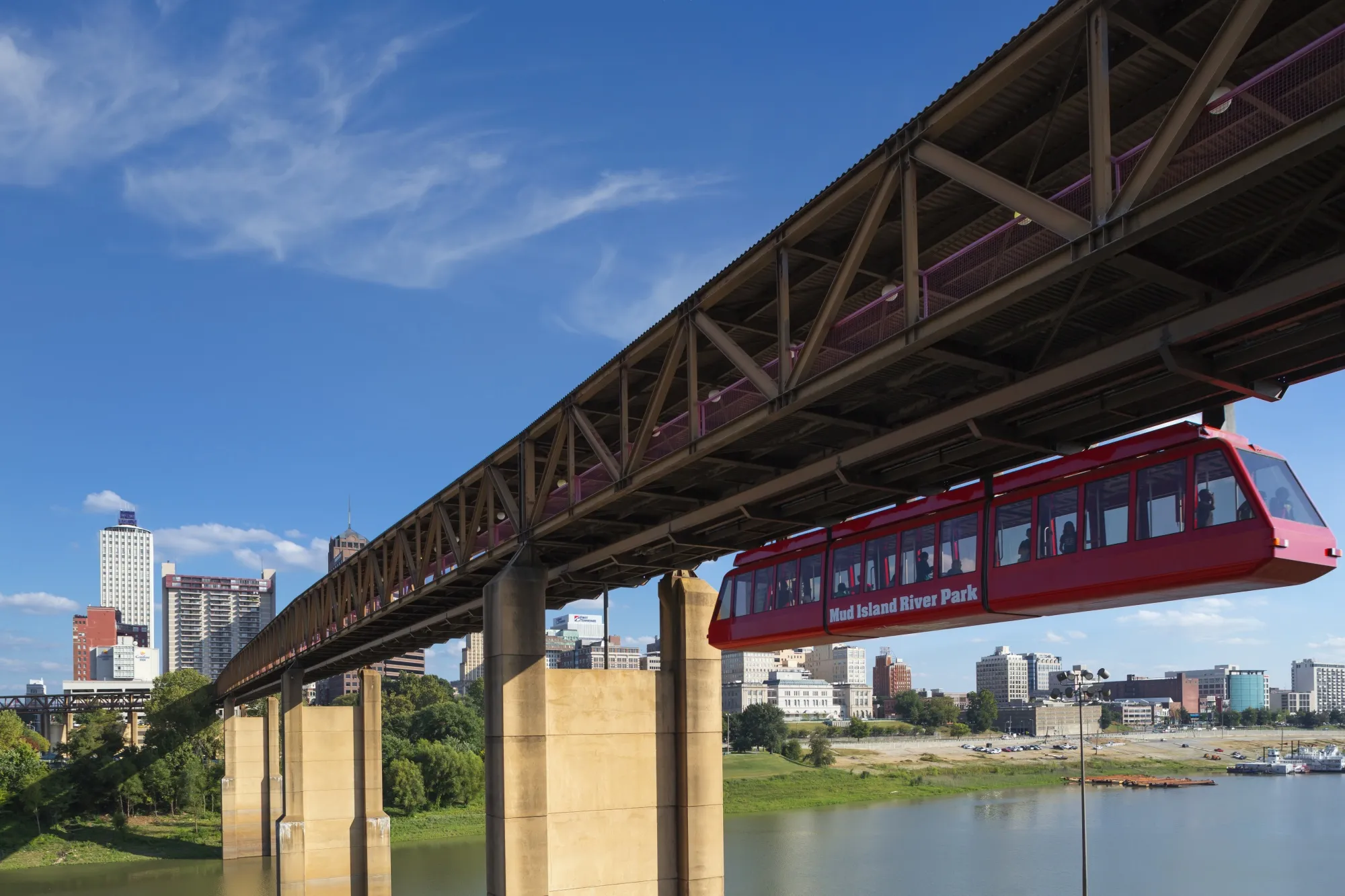 Mud Island River Park and its signature monorail, in happier times.&nbsp;