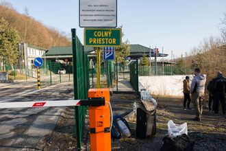 Ukrainians Flee To Slovakia Amid Russia's Armed Invasion