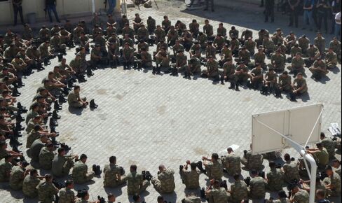 Soldiers are detained following the attempted coup, in Sirnak on July 16.