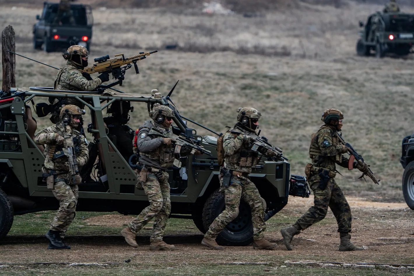 Armed forces during the NATO exercise Steadfast Dart in Tsrancha, Bulgaria, on&nbsp;Feb. 13.&nbsp;