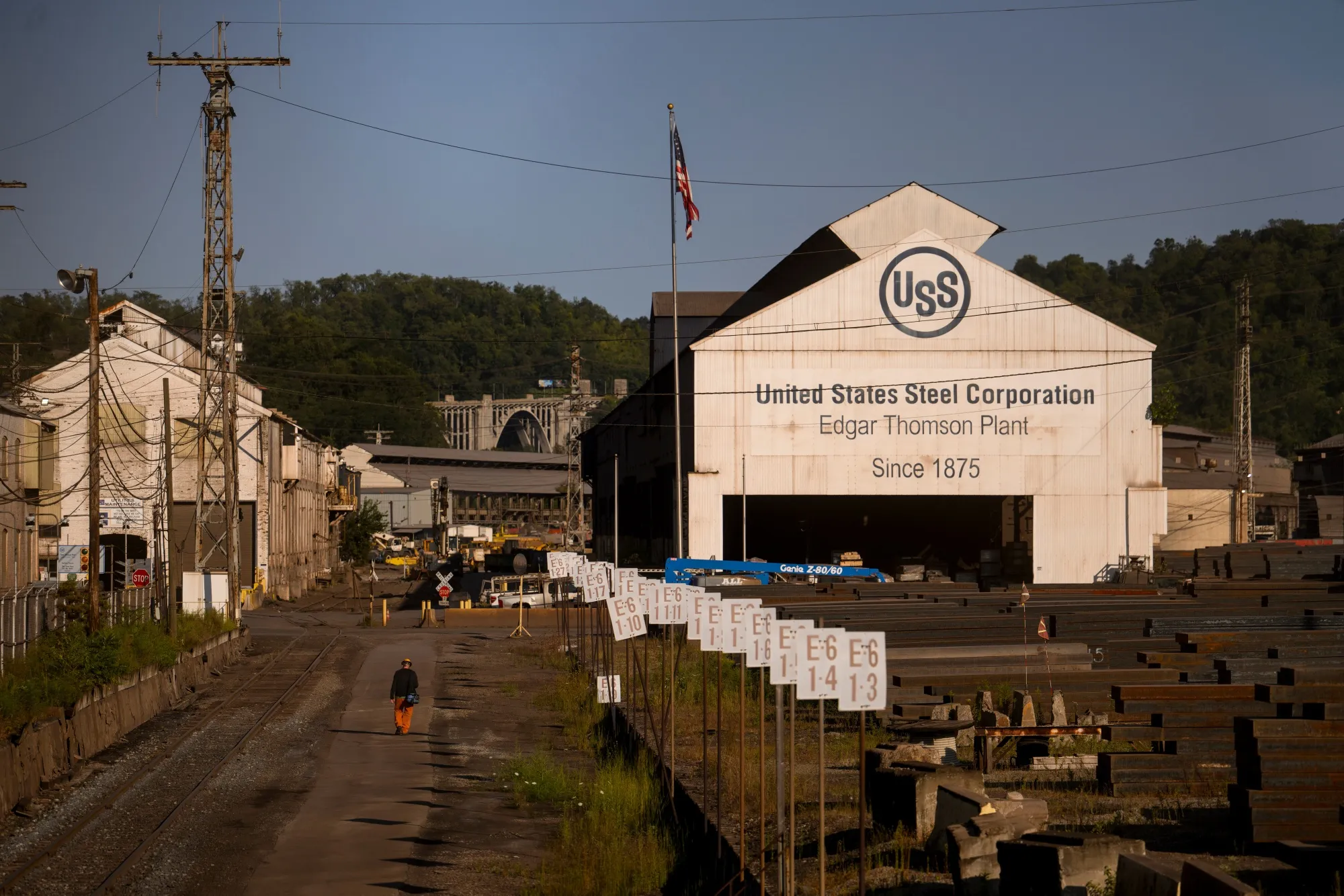 The United States Steel Corp. Edgar Thomson Works steel mill in Braddock, Pennsylvania.