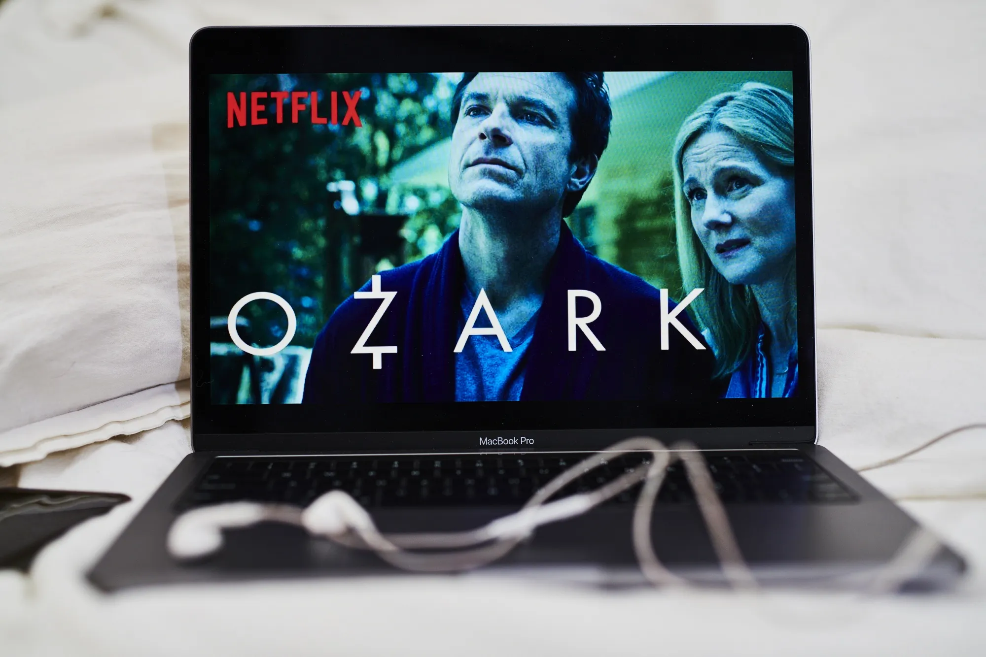 The Netflix Inc. crime drama web television series "Ozark" is displayed on a laptop computer in an arranged photograph taken in the Brooklyn Borough of New York, U.S., on Friday, April 17, 2020. Netflix Inc. is riding a wave of optimism as it heads into its earnings report Tuesday, with investors pushing the shares to new highs and analysts seeing people download its app in record numbers.