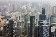 Aerials Of The Lion City As Gross Domestic Product Contracts Most Since 2012