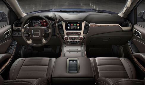 The interior of the Denali seats seven.