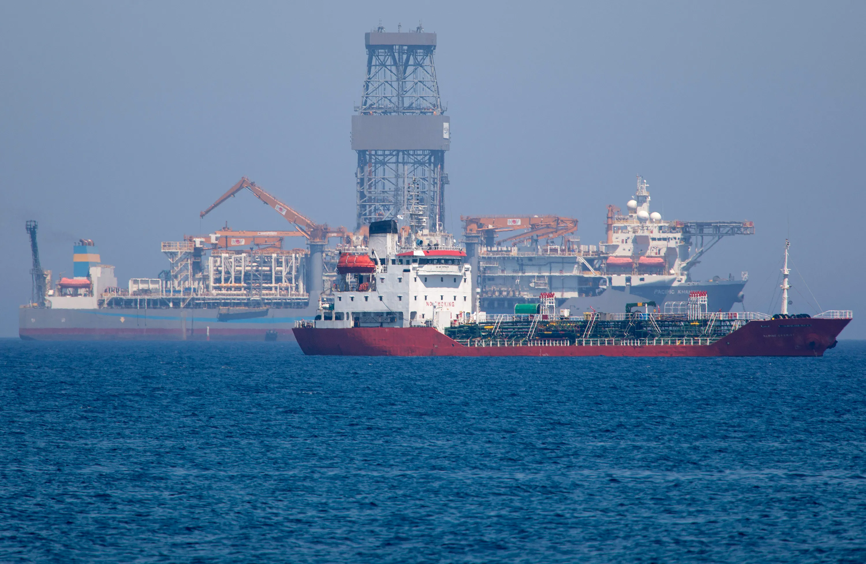 The drillship Pacific Khamsin on July 12, 2017 in Limassol, Cyprus.
