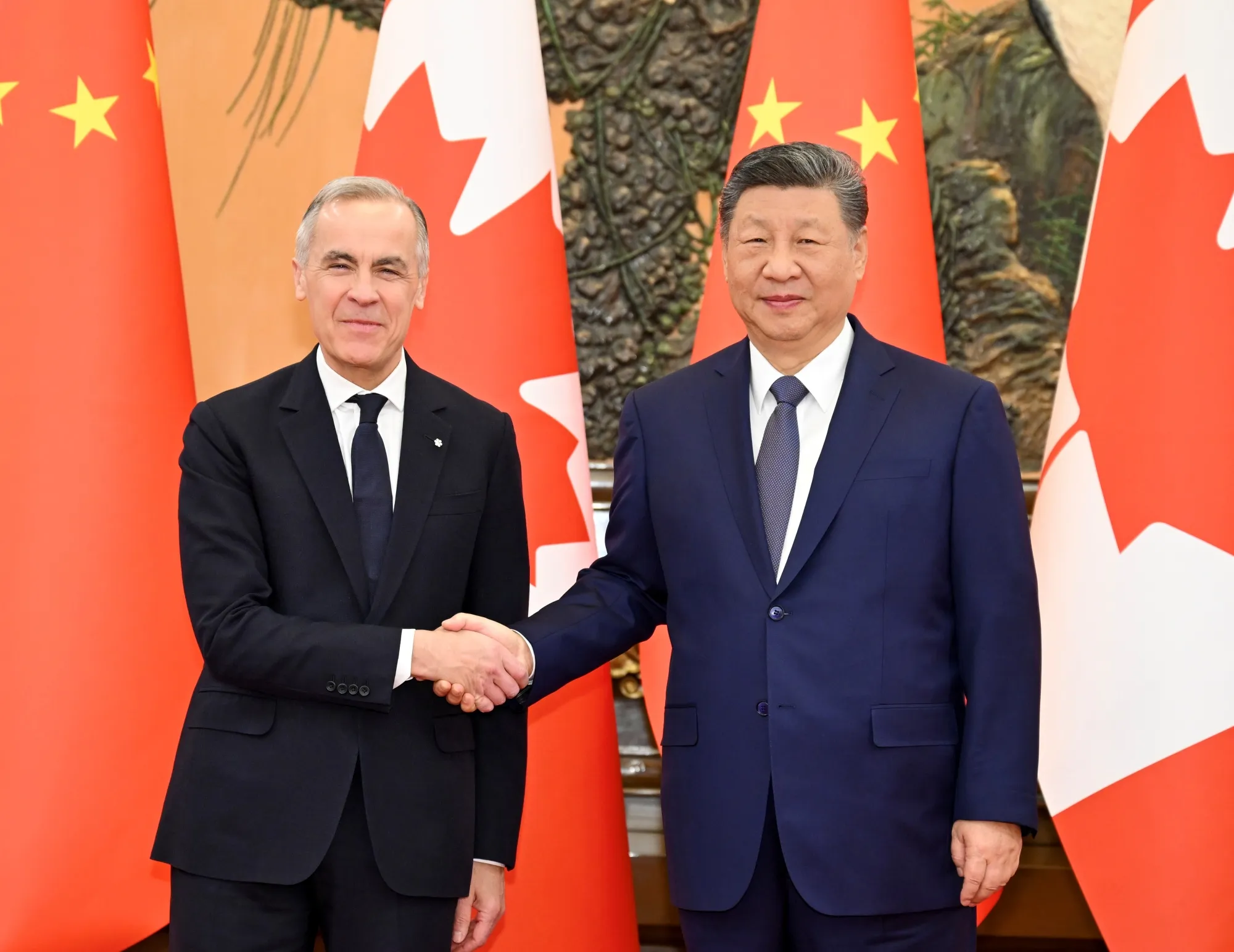 Xi Jinping meets Mark Carney in Beijing on Jan. 16.