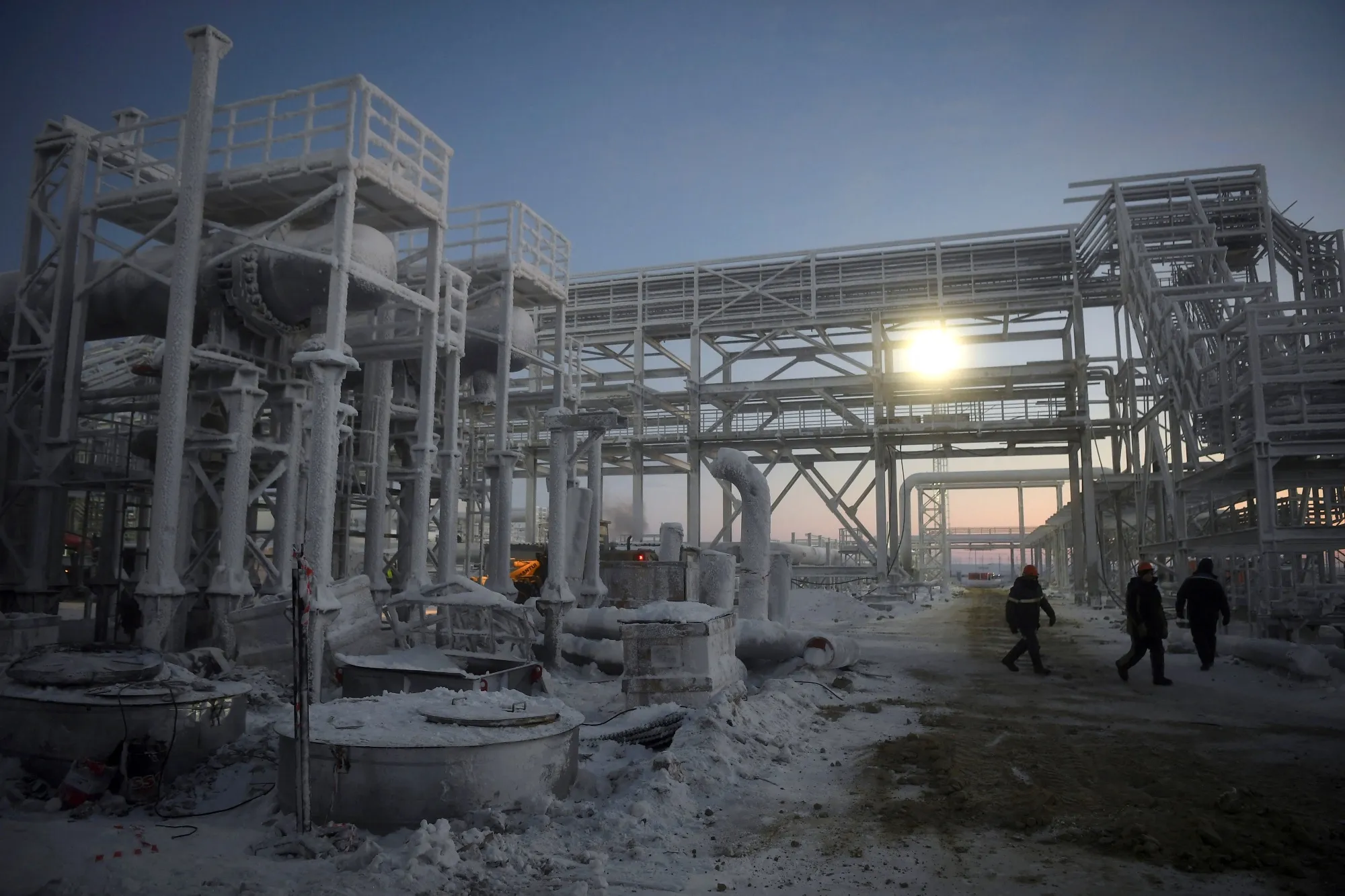 The Utrenneye field, the resource base for Novatek's Arctic LNG 2 project, located in the Gydan Peninsula on the Kara Sea shore line in the Arctic circle.