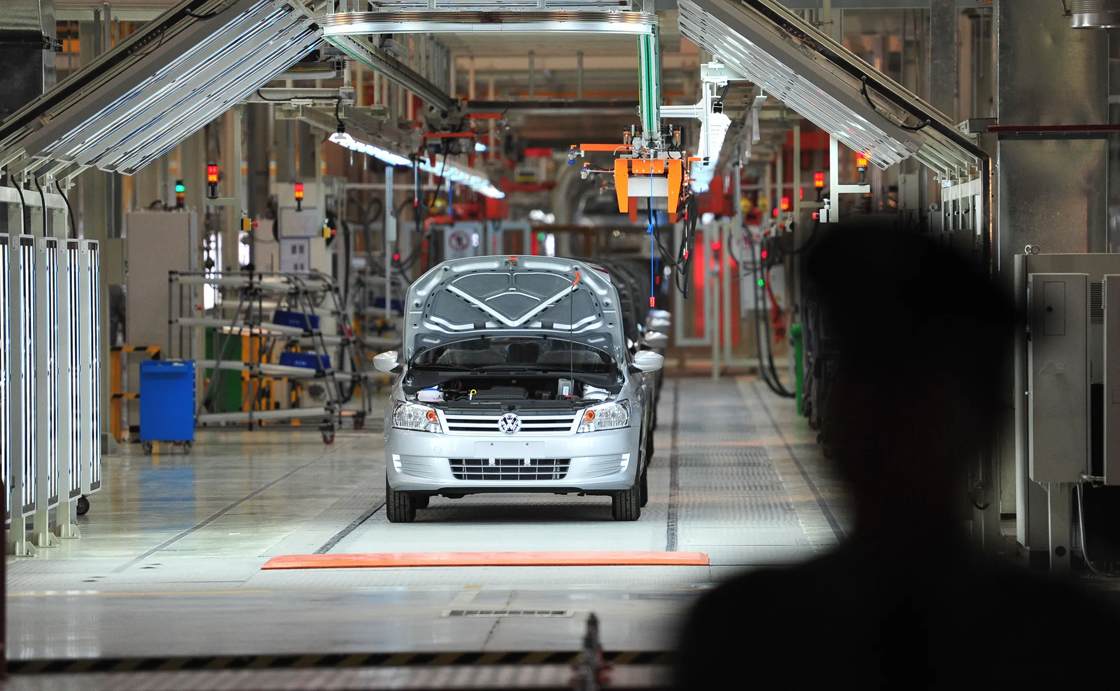 A Volkswagen production facility in Urumqi, Xinjiang,&nbsp;China.