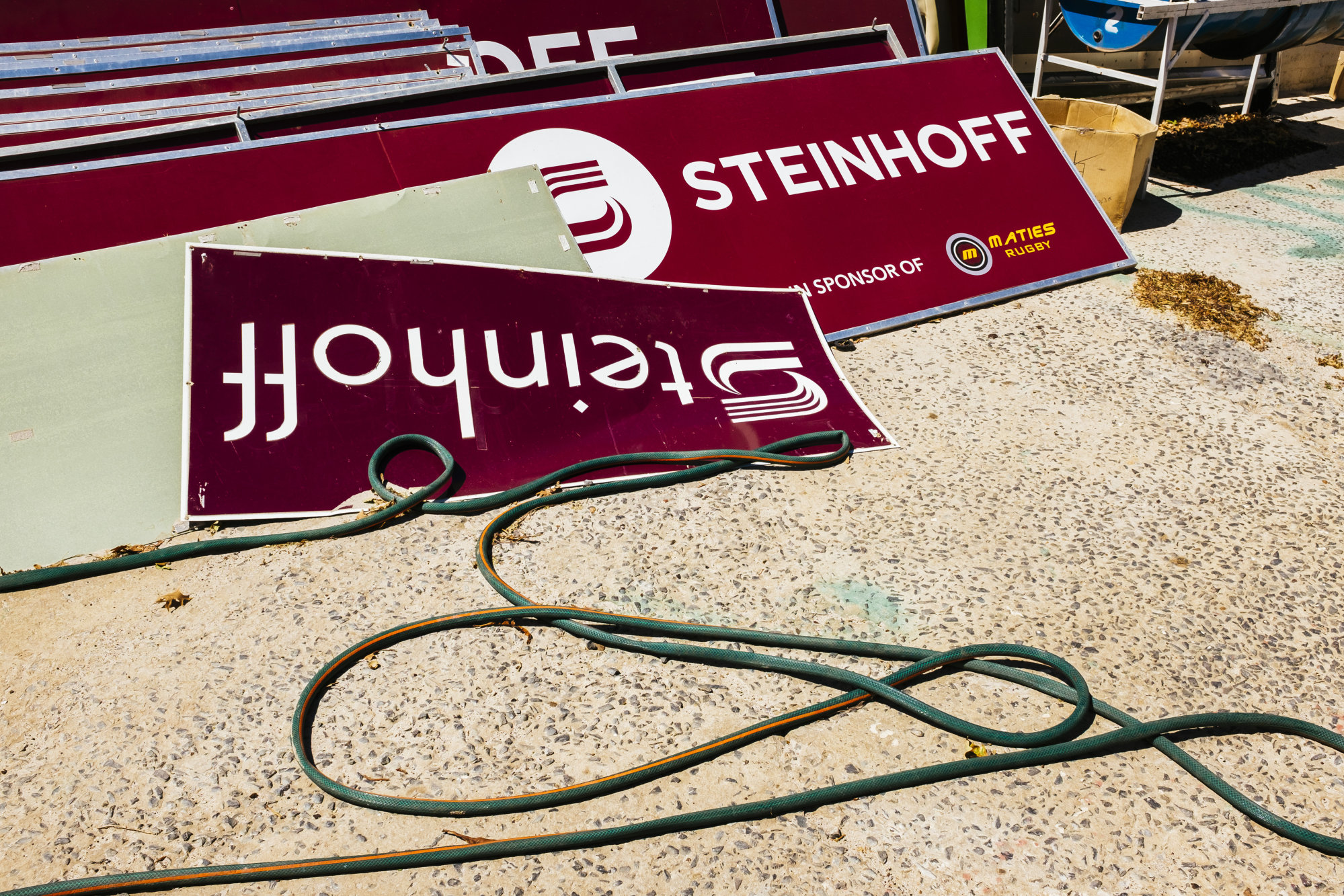 Advertising banners for Steinhoff International Holdings NV.