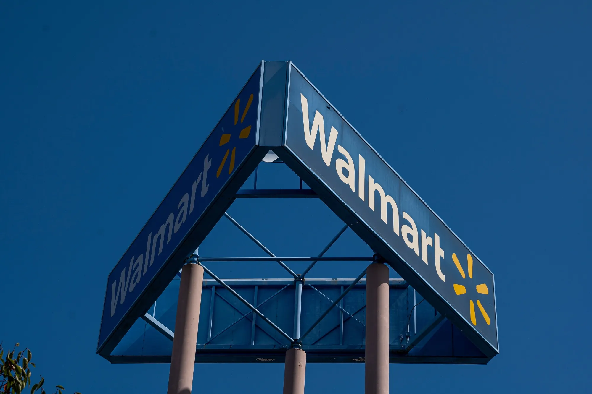 A sign outside a Walmart store in San Leandro, California.