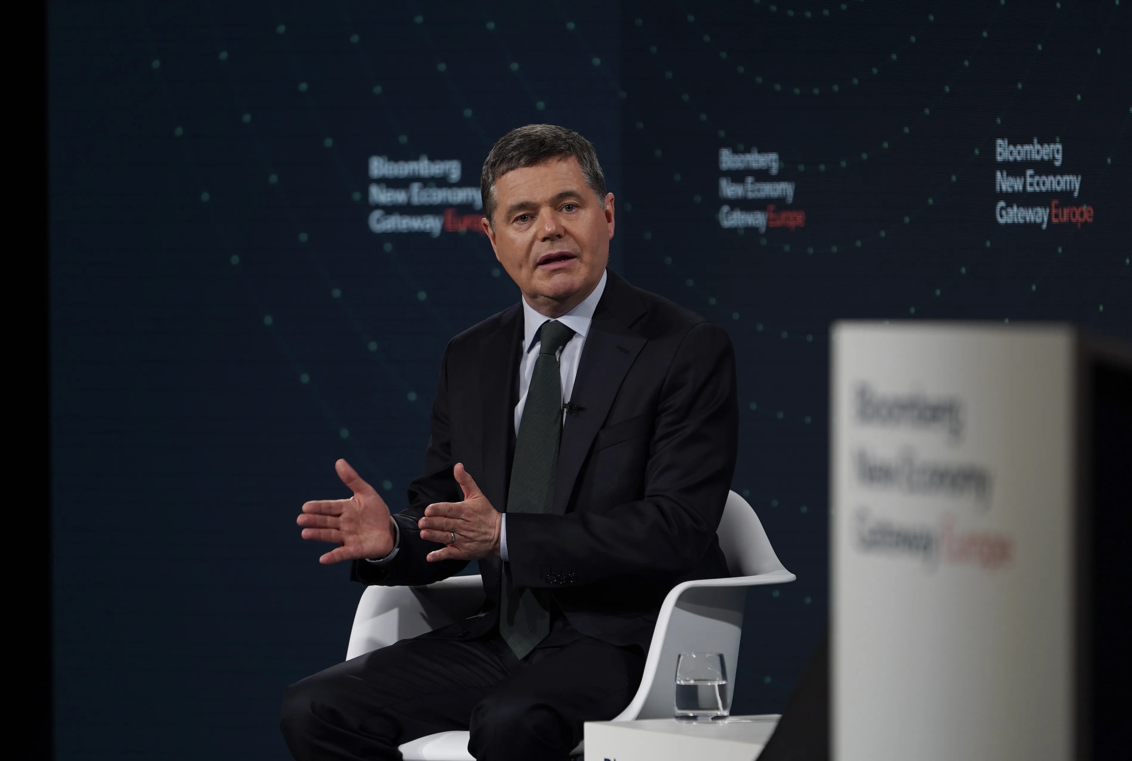 Paschal Donohoe, president of the Eurogroup, at the Bloomberg New Economy Gateway Europe conference near Dublin, Ireland, on April 19