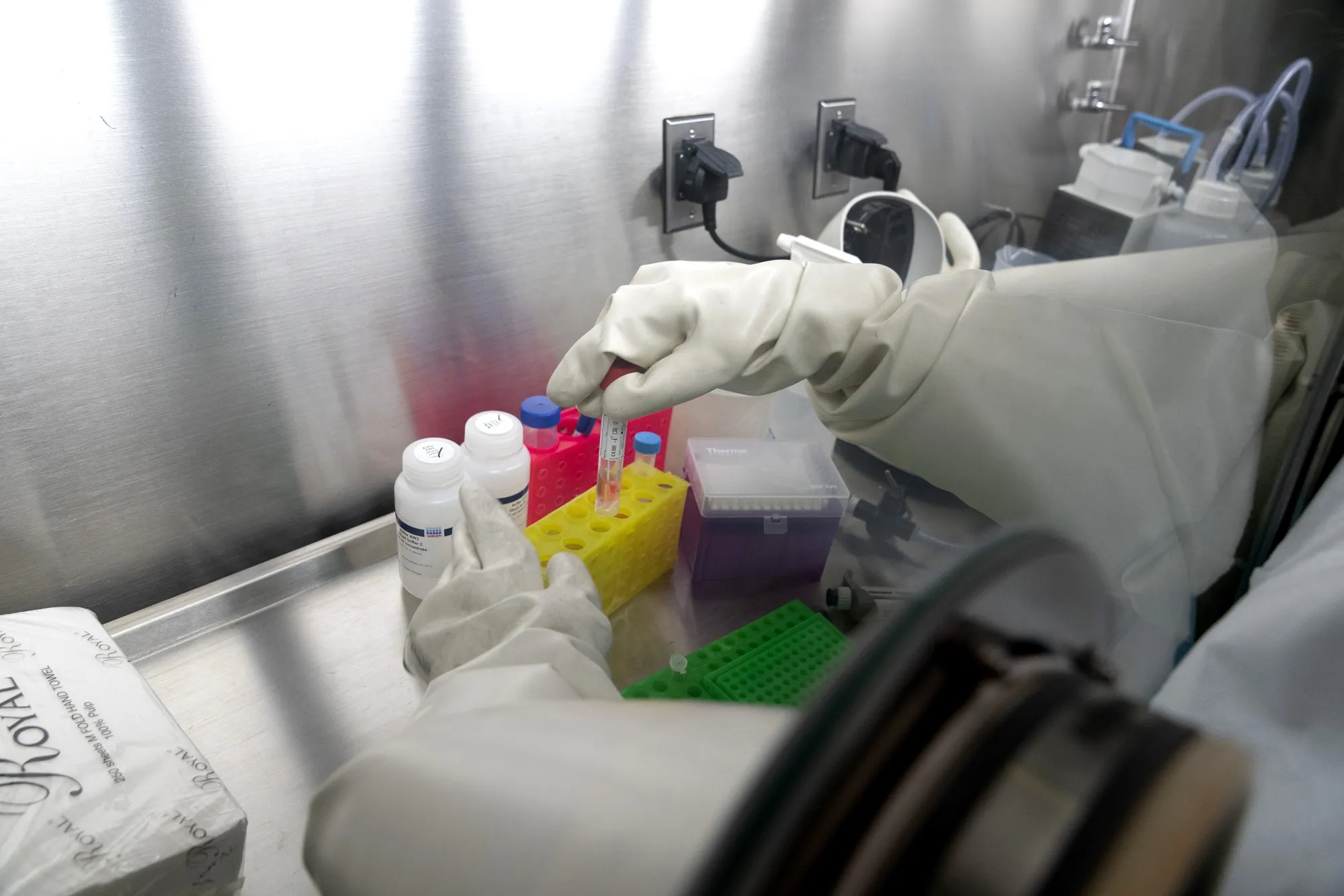 Home Team Science and Technology Agency (HTX) Scientists Explain COVID-19 Test Kits At The CBRNE Laboratory