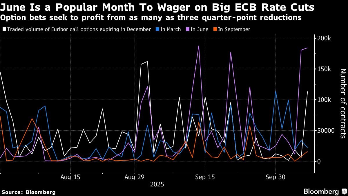 Traders Seeking 30-Fold Returns Target Big ECB Rate Cuts by June