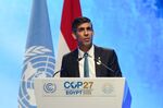 Rishi Sunak delivers a national statement at the COP27 climate conference in Egypt.&nbsp;
